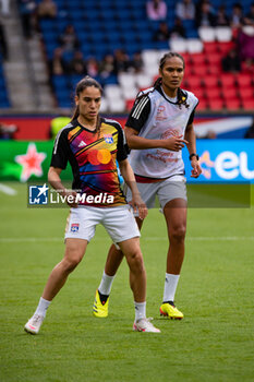 2024-04-28 - Amel Majri of Olympique Lyonnais and Wendie Renard of Olympique Lyonnais warms up ahead of the UEFA Women's Champions League, Semi-finals, 2nd leg football match between Paris Saint-Germain and Olympique Lyonnais on April 28, 2024 at Parc des Princes stadium in Paris, France - FOOTBALL - WOMEN'S CHAMPIONS LEAGUE - PARIS SG V LYON - UEFA CHAMPIONS LEAGUE WOMEN - SOCCER