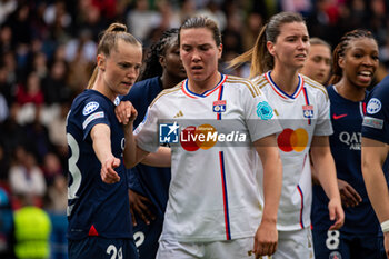 2024-04-28 - Jade Le Guilly of Paris Saint Germain and Vanessa Gilles of Olympique Lyonnais during the UEFA Women's Champions League, Semi-finals, 2nd leg football match between Paris Saint-Germain and Olympique Lyonnais on April 28, 2024 at Parc des Princes stadium in Paris, France - FOOTBALL - WOMEN'S CHAMPIONS LEAGUE - PARIS SG V LYON - UEFA CHAMPIONS LEAGUE WOMEN - SOCCER