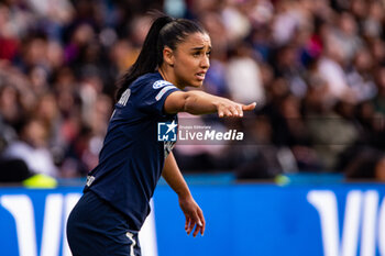 2024-04-28 - Sakina Karchaoui of Paris Saint Germain reacts during the UEFA Women's Champions League, Semi-finals, 2nd leg football match between Paris Saint-Germain and Olympique Lyonnais on April 28, 2024 at Parc des Princes stadium in Paris, France - FOOTBALL - WOMEN'S CHAMPIONS LEAGUE - PARIS SG V LYON - UEFA CHAMPIONS LEAGUE WOMEN - SOCCER