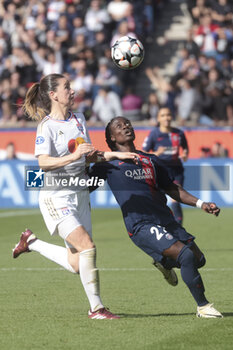 2024-04-28 - Damaris Egurrola Wienke of Lyon, Tabitha Chawinga of PSG during the UEFA Women's Champions League, Semi-finals, 2nd leg football match between Paris Saint-Germain and Olympique Lyonnais on April 28, 2024 at Parc des Princes stadium in Paris, France - FOOTBALL - WOMEN'S CHAMPIONS LEAGUE - PARIS SG V LYON - UEFA CHAMPIONS LEAGUE WOMEN - SOCCER