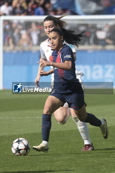 2024-04-28 - Sakina Karchaoui of PSG, Damaris Egurrola Wienke of Lyon during the UEFA Women's Champions League, Semi-finals, 2nd leg football match between Paris Saint-Germain and Olympique Lyonnais on April 28, 2024 at Parc des Princes stadium in Paris, France - FOOTBALL - WOMEN'S CHAMPIONS LEAGUE - PARIS SG V LYON - UEFA CHAMPIONS LEAGUE WOMEN - SOCCER