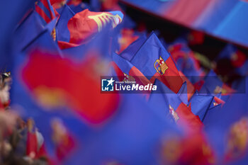 2024-05-25 - Supporters, fans, flags of FC Barcelona prior to the UEFA Women's Champions League, Final, football match between FC Barcelona and Olympique Lyonnais on May 25, 2024 at San Mames stadium in Bilbao, Spain - FOOTBALL - WOMEN'S CHAMPIONS LEAGUE - FINAL - FC BARCELONA V LYON - UEFA CHAMPIONS LEAGUE WOMEN - SOCCER