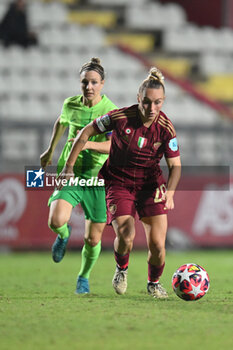 2024-10-08 - Giada Greggi of A.S. Roma Women during the Women Champion League Rome vs Wolfsburg 08 October 2024 at the Tre Fontane Stadium in Rome - ROMA WOMEN VS WOLFSBURG - UEFA CHAMPIONS LEAGUE WOMEN - SOCCER