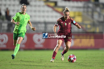 2024-10-08 - Giada Greggi of A.S. Roma Women during the Women Champion League Rome vs Wolfsburg 08 October 2024 at the Tre Fontane Stadium in Rome - ROMA WOMEN VS WOLFSBURG - UEFA CHAMPIONS LEAGUE WOMEN - SOCCER