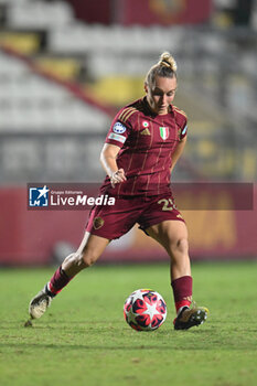 2024-10-08 - Giada Greggi of A.S. Roma Women during the Women Champion League Rome vs Wolfsburg 08 October 2024 at the Tre Fontane Stadium in Rome - ROMA WOMEN VS WOLFSBURG - UEFA CHAMPIONS LEAGUE WOMEN - SOCCER