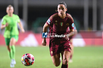 2024-10-08 - Evelyne Viens of A.S. Roma Women during the Women Champion League Rome vs Wolfsburg 08 October 2024 at the Tre Fontane Stadium in Rome - ROMA WOMEN VS WOLFSBURG - UEFA CHAMPIONS LEAGUE WOMEN - SOCCER