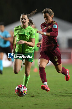 2024-10-08 - Valentina Giacinti of A.S. Roma Women during the Women Champion League Rome vs Wolfsburg 08 October 2024 at the Tre Fontane Stadium in Rome - ROMA WOMEN VS WOLFSBURG - UEFA CHAMPIONS LEAGUE WOMEN - SOCCER