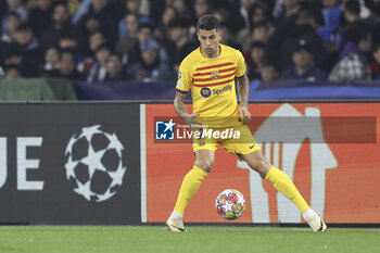 2024-02-21 - Barcellona's Portuguese defender Joao Cancelo controls the ball during the UEFA Champions League round 16 match between SSC Napoli vs Barcellona at the Diego Armando Maradona Stadium in Naples, southern Italy, on February 21, 2024. - SSC NAPOLI VS FC BARCELONA - UEFA CHAMPIONS LEAGUE - SOCCER