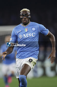 2024-02-21 - SSC Napoli's Nigerian forward Victor Osimhen looks during the UEFA Champions League round 16 match between SSC Napoli vs Barcellona at the Diego Armando Maradona Stadium in Naples, southern Italy, on February 21, 2024. - SSC NAPOLI VS FC BARCELONA - UEFA CHAMPIONS LEAGUE - SOCCER