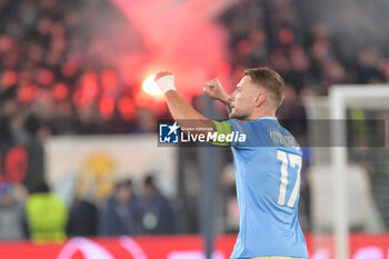 2024-02-14 - Ciro Immobile (SS Lazio); celebrates after scoring the goal 1-0 during the UEFA Champions League 2023-2024 football match between SS Lazio and Bayern Monaco at the Olympic Stadium in Rome on February 14, 2023. - SS LAZIO VS BAYERN MUNICH - UEFA CHAMPIONS LEAGUE - SOCCER