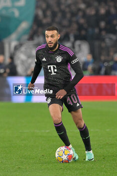 2024-02-14 - Noussair Mazraoui (Bayern Munich)   during the UEFA Champions League 2023-2024 football match between SS Lazio and Bayern Monaco at the Olympic Stadium in Rome on February 14, 2023. - SS LAZIO VS BAYERN MUNICH - UEFA CHAMPIONS LEAGUE - SOCCER