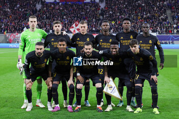 2024-02-13 - Team of Real Madrid during the UEFA Champions League, Round of 16 1st leg football match between Red Bull Leipzig and Real Madrid on February 13, 2024 at Red Bull Arena in Leipzig, Germany - FOOTBALL - CHAMPIONS LEAGUE - RB LEIPZIG V REAL MADRID - UEFA CHAMPIONS LEAGUE - SOCCER