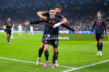 2024-02-14 - Phil Foden (47) of Manchester City celebrates his goal 1-3 with Ruben Dias during the UEFA Champions League, Round of 16 1st leg football match between FC Copenhagen and Manchester City on 13 February 2024 at Parken Stadium in Copenhagen, Denmark - FOOTBALL - CHAMPIONS LEAGUE - COPENHAGEN V MANCHESTER CITY - UEFA CHAMPIONS LEAGUE - SOCCER