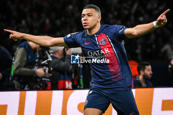 2024-02-14 - Kylian MBAPPE of PSG celebrates his goal during the UEFA Champions League, Round of 16 1st leg football match between Paris Saint-Germain and Real Sociedad on February 14, 2024 at Parc des Princes stadium in Paris, France - FOOTBALL - CHAMPIONS LEAGUE - PARIS SG V REAL SOCIEDAD - UEFA CHAMPIONS LEAGUE - SOCCER