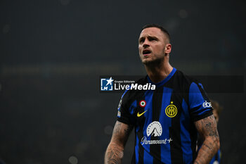2024-02-20 - Marko Arnautovic of Fc Inter celebrating after a goal during the UEFA Champions League match between Inter FC Internazionale and Club Atletico De Madrid, on 20 of February 2024, at Giuseppe Meazza San Siro Siro stadium in Milan, Italy. Photo Tiziano Ballabio - INTER - FC INTERNAZIONALE VS ATLETICO MADRID - UEFA CHAMPIONS LEAGUE - SOCCER