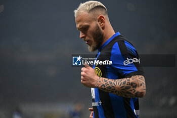 2024-02-20 - Federico Dimarco of FC Inter during the UEFA Champions League match between Inter FC Internazionale and Club Atletico De Madrid, on 20 of February 2024, at Giuseppe Meazza San Siro Siro stadium in Milan, Italy. Photo Tiziano Ballabio - INTER - FC INTERNAZIONALE VS ATLETICO MADRID - UEFA CHAMPIONS LEAGUE - SOCCER