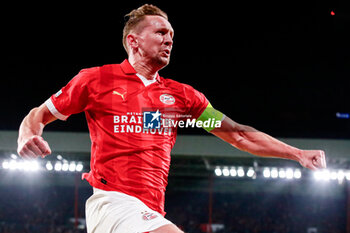 2024-02-20 - Luuk de Jong of PSV celebrates his goal 1-1 during the UEFA Champions League, Round of 16 1st leg football match between PSV and Borussia Dortmund on February 20, 2024 at Philips Stadion in Eindhoven, Netherlands - FOOTBALL - CHAMPIONS LEAGUE - PSV V DORTMUND - UEFA CHAMPIONS LEAGUE - SOCCER