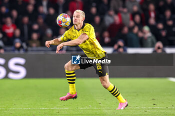 2024-02-20 - Julian Ryerson of Borussia Dortmund during the UEFA Champions League, Round of 16 1st leg football match between PSV and Borussia Dortmund on February 20, 2024 at Philips Stadion in Eindhoven, Netherlands - FOOTBALL - CHAMPIONS LEAGUE - PSV V DORTMUND - UEFA CHAMPIONS LEAGUE - SOCCER