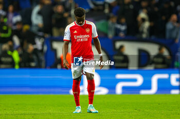 2024-02-21 - Bukayo Saka (7) of Arsenal looks dejected at full time during the UEFA Champions League, Round of 16 1st leg football match between FC Porto and Arsenal on 21 February 2024 at Estadio do Dragao in Porto, Portugal - FOOTBALL - CHAMPIONS LEAGUE - PORTO V ARSENAL - UEFA CHAMPIONS LEAGUE - SOCCER