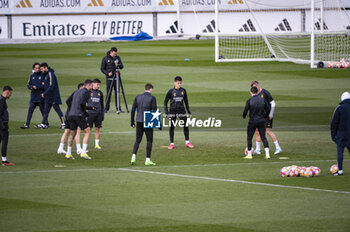 2024-03-05 - Arda Guler of Real Madrid in the middle of his teammates during the training of the day before the second leg of the round of 16 football match of Champions League against RB Leipzig at Ciudad Real Madrid in Valdebebas, Madrid. - REAL MADRID VS RB LEIPZIG: REAL MADRID TRAINING AND PRESS CONFERENCE - UEFA CHAMPIONS LEAGUE - SOCCER