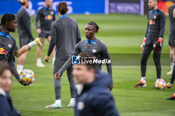 2024-03-05 - Amadou Haidara of RB Leipzig seen during the training session the day before the second leg of the round of 16 football match of Champions League against Real Madrid at Santiago Bernabeu stadium in Madrid. - REAL MADRID VS RB LEIPZIG: RB LEIPZIG TRAINING AND PRESS CONFERENCE - UEFA CHAMPIONS LEAGUE - SOCCER