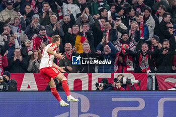 2024-03-05 - Harry Kane of Bayern Munich celebrates his goal 1-0 during the UEFA Champions League, Round of 16, 2nd leg football match between FC Bayern Munich and SS Lazio on March 5, 2024 at Allianz Arena in Munich, Germany - FOOTBALL - CHAMPIONS LEAGUE - BAYERN MUNICH V LAZIO - UEFA CHAMPIONS LEAGUE - SOCCER