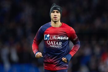 2024-03-05 - Achraf Hakimi of Paris Saint-Germain warms up during the UEFA Champions League, Round of 16, 2nd leg football match between Real Sociedad and Paris Saint-Germain on March 5, 2024 at Reale Arena in San Sebastian, Spain - FOOTBALL - CHAMPIONS LEAGUE - REAL SOCIEDAD V PARIS SG - UEFA CHAMPIONS LEAGUE - SOCCER