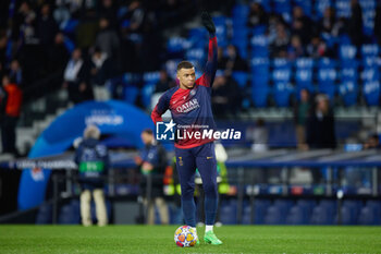 2024-03-05 - Kylian Mbappe of Paris Saint-Germain warms up during the UEFA Champions League, Round of 16, 2nd leg football match between Real Sociedad and Paris Saint-Germain on March 5, 2024 at Reale Arena in San Sebastian, Spain - FOOTBALL - CHAMPIONS LEAGUE - REAL SOCIEDAD V PARIS SG - UEFA CHAMPIONS LEAGUE - SOCCER