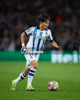2024-03-05 - Takefusa Kubo of Real Sociedad during the UEFA Champions League, Round of 16, 2nd leg football match between Real Sociedad and Paris Saint-Germain on March 5, 2024 at Reale Arena in San Sebastian, Spain - FOOTBALL - CHAMPIONS LEAGUE - REAL SOCIEDAD V PARIS SG - UEFA CHAMPIONS LEAGUE - SOCCER