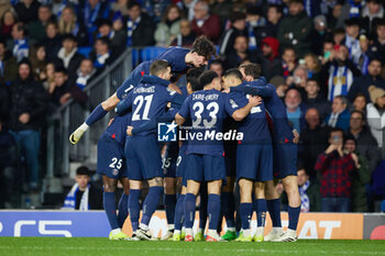 2024-03-05 - Players of Paris Saint-Germain celebrates after scoring a goal during the UEFA Champions League, Round of 16, 2nd leg football match between Real Sociedad and Paris Saint-Germain on March 5, 2024 at Reale Arena in San Sebastian, Spain - FOOTBALL - CHAMPIONS LEAGUE - REAL SOCIEDAD V PARIS SG - UEFA CHAMPIONS LEAGUE - SOCCER