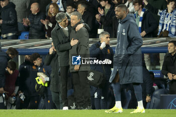 2024-03-05 - Coach of Real Sociedad Imanol Alguacil and PSG coach Luis Enrique following the UEFA Champions League, Round of 16, 2nd leg football match between Real Sociedad and Paris Saint-Germain (PSG) on March 5, 2024 at Reale Arena in San Sebastian, Spain - FOOTBALL - CHAMPIONS LEAGUE - REAL SOCIEDAD V PARIS SG - UEFA CHAMPIONS LEAGUE - SOCCER