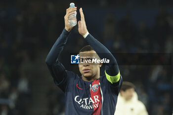 2024-03-05 - Kylian Mbappe of PSG celebrates the victory following the UEFA Champions League, Round of 16, 2nd leg football match between Real Sociedad and Paris Saint-Germain (PSG) on March 5, 2024 at Reale Arena in San Sebastian, Spain - FOOTBALL - CHAMPIONS LEAGUE - REAL SOCIEDAD V PARIS SG - UEFA CHAMPIONS LEAGUE - SOCCER
