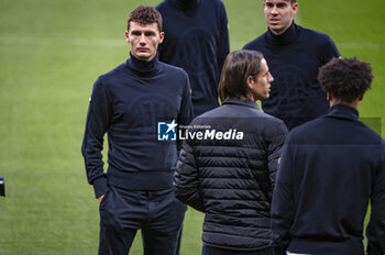 2024-03-12 - Benjamin Pavard of FC Internazionale seen with his teammates during the Training Session And Press Conference a day before the Champions League football match between Atletico Madrid and FC Internazionale at Metropolitano Stadium in Madrid, Spain. - ATLETICO MADRID VS FC INTERNAZIONALE: FC INTERNAZIONALE TRAINING AND PRESS CONFERENCE - UEFA CHAMPIONS LEAGUE - SOCCER
