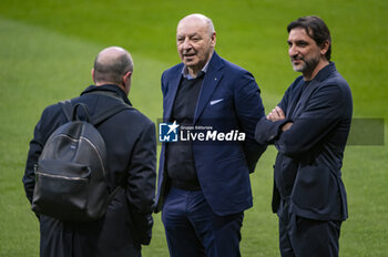 2024-03-12 - Giuseppe Marotta, CEO of FC Internazionale, seen during the Training Session And Press Conference a day before the Champions League football match between Atletico Madrid and FC Internazionale at Metropolitano Stadium in Madrid, Spain. - ATLETICO MADRID VS FC INTERNAZIONALE: FC INTERNAZIONALE TRAINING AND PRESS CONFERENCE - UEFA CHAMPIONS LEAGUE - SOCCER