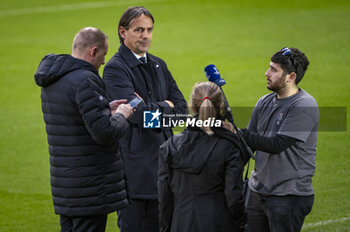 2024-03-12 - Simone Inzaghi, coach of FC Internazionale, seen during the Training Session And Press Conference a day before the Champions League football match between Atletico Madrid and FC Internazionale at Metropolitano Stadium in Madrid, Spain. - ATLETICO MADRID VS FC INTERNAZIONALE: FC INTERNAZIONALE TRAINING AND PRESS CONFERENCE - UEFA CHAMPIONS LEAGUE - SOCCER