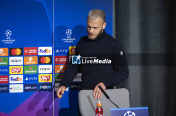 2024-03-12 - Federico Dimarco of FC Internazionale seen during the Training Session And Press Conference a day before the Champions League football match between Atletico Madrid and FC Internazionale at Metropolitano Stadium in Madrid, Spain. - ATLETICO MADRID VS FC INTERNAZIONALE: FC INTERNAZIONALE TRAINING AND PRESS CONFERENCE - UEFA CHAMPIONS LEAGUE - SOCCER