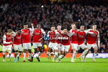 2024-03-13 - Arsenal win 4-2 on penalties and celebrate during the UEFA Champions League, Round of 16, 2nd leg football match between Arsenal and FC Porto on 12 March 2024 at the Emirates Stadium in London, England - FOOTBALL - CHAMPIONS LEAGUE - ARSENAL V PORTO - UEFA CHAMPIONS LEAGUE - SOCCER