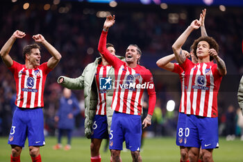 2024-03-13 - César Azpilicueta, Rodrigo De Paul, Axel Witsel of Atletico de Madrid celebrate at full time during the UEFA Champions League, Round of 16, 2nd leg football match between Atletico de Madrid and FC Internazionale on March 13, 2024 at Civitas Metropolitano stadium in Madrid, Spain - FOOTBALL - CHAMPIONS LEAGUE - ATLETICO MADRID V INTERNAZIONALE - UEFA CHAMPIONS LEAGUE - SOCCER