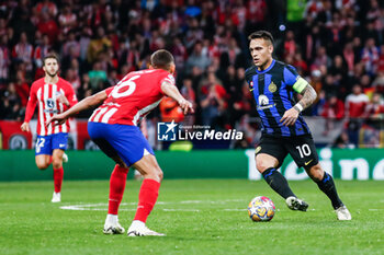 2024-03-13 - Lautaro Martinez of Inter during the UEFA Champions League, Round of 16, 2nd leg football match between Atletico de Madrid and FC Internazionale on March 13, 2024 at Civitas Metropolitano stadium in Madrid, Spain - FOOTBALL - CHAMPIONS LEAGUE - ATLETICO MADRID V INTERNAZIONALE - UEFA CHAMPIONS LEAGUE - SOCCER