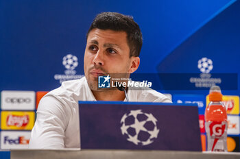 2024-04-08 - Rodrigo Hernandez Cascante (Rodri) of Manchester City during the press conference a day before the quarter-final first leg football match of Champions League against Real Madrid at Santiago Bernabeu stadium in Madrid. - REAL MADRID VS MANCHESTER CITY: MANCHESTER CITY PRESS CONFERENCE - UEFA CHAMPIONS LEAGUE - SOCCER