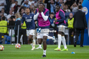 2024-04-09 - Antonio Rudiger of Real Madrid getting into the field during the UEFA Champions League quarter-final first leg match between Real Madrid CF and Manchester City at Estadio Santiago Bernabeu on April 9, 2024 in Madrid, Spain. - REAL MADRID VS MANCHESTER CITY - UEFA CHAMPIONS LEAGUE - SOCCER