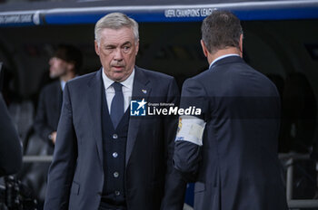 2024-04-09 - Carlo Ancelotti, coach of Real Madrid, during the UEFA Champions League quarter-final first leg match between Real Madrid CF and Manchester City at Estadio Santiago Bernabeu on April 9, 2024 in Madrid, Spain. - REAL MADRID VS MANCHESTER CITY - UEFA CHAMPIONS LEAGUE - SOCCER