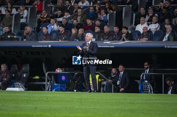 2024-04-09 - Carlo Ancelotti, coach of Real Madrid, during the UEFA Champions League quarter-final first leg match between Real Madrid CF and Manchester City at Estadio Santiago Bernabeu on April 9, 2024 in Madrid, Spain. - REAL MADRID VS MANCHESTER CITY - UEFA CHAMPIONS LEAGUE - SOCCER