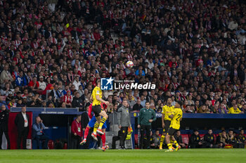 2024-04-10 - Nico Schlotterbeck of Borussia Dortmund seen in action during the UEFA Champions League quarter-final first leg match between Atletico Madrid and Borussia Dortmund at Estadio Civitas Metropolitano on April 10, 2024 in Madrid, Spain. - ATLETICO MADRID VS BORUSSIA DORTMUND - UEFA CHAMPIONS LEAGUE - SOCCER