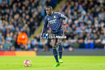 2024-04-17 - Real Madrid defender Ferland Mendy (23) during the UEFA Champions League, Quarter-finals, 2nd leg football match between Manchester City and Real Madrid on April 17, 2024 at Etihad Stadium in Manchester, England - FOOTBALL - CHAMPIONS LEAGUE - MANCHESTER CITY V REAL MADRID - UEFA CHAMPIONS LEAGUE - SOCCER