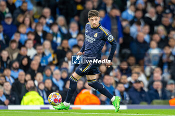 2024-04-17 - Real Madrid midfielder Federico Valverde (15) during the UEFA Champions League, Quarter-finals, 2nd leg football match between Manchester City and Real Madrid on April 17, 2024 at Etihad Stadium in Manchester, England - FOOTBALL - CHAMPIONS LEAGUE - MANCHESTER CITY V REAL MADRID - UEFA CHAMPIONS LEAGUE - SOCCER