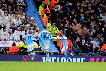 2024-04-17 - Kevin De Bruyne (17) of Manchester City celebrates scoring 1-1 during the UEFA Champions League, Quarter-finals, 2nd leg football match between Manchester City and Real Madrid on April 17, 2024 at Etihad Stadium in Manchester, England - FOOTBALL - CHAMPIONS LEAGUE - MANCHESTER CITY V REAL MADRID - UEFA CHAMPIONS LEAGUE - SOCCER