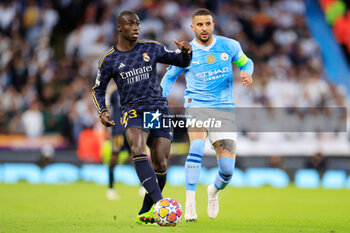 2024-04-17 - Ferland Mendy (23) of Real Madrid during the UEFA Champions League, Quarter-finals, 2nd leg football match between Manchester City and Real Madrid on April 17, 2024 at Etihad Stadium in Manchester, England - FOOTBALL - CHAMPIONS LEAGUE - MANCHESTER CITY V REAL MADRID - UEFA CHAMPIONS LEAGUE - SOCCER