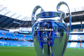 2024-04-17 - The Champions League trophy during the UEFA Champions League, Quarter-finals, 2nd leg football match between Manchester City and Real Madrid on April 17, 2024 at Etihad Stadium in Manchester, England - FOOTBALL - CHAMPIONS LEAGUE - MANCHESTER CITY V REAL MADRID - UEFA CHAMPIONS LEAGUE - SOCCER