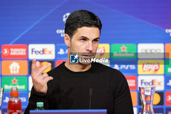 2024-04-17 - Arsenal manager Mikel Arteta at press conference during the UEFA Champions League, Quarter-finals, 2nd leg football match between Bayern Munich and Arsenal on April 17, 2024 at Allianz Arena in Munich, Germany - FOOTBALL - CHAMPIONS LEAGUE - BAYERN MUNICH V ARSENAL - UEFA CHAMPIONS LEAGUE - SOCCER
